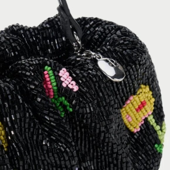 STAUD Beaded Bean Convertible Clutch Bag in First Bloom Night MSRP$295 FUN&CHIC - Picture 9 of 9